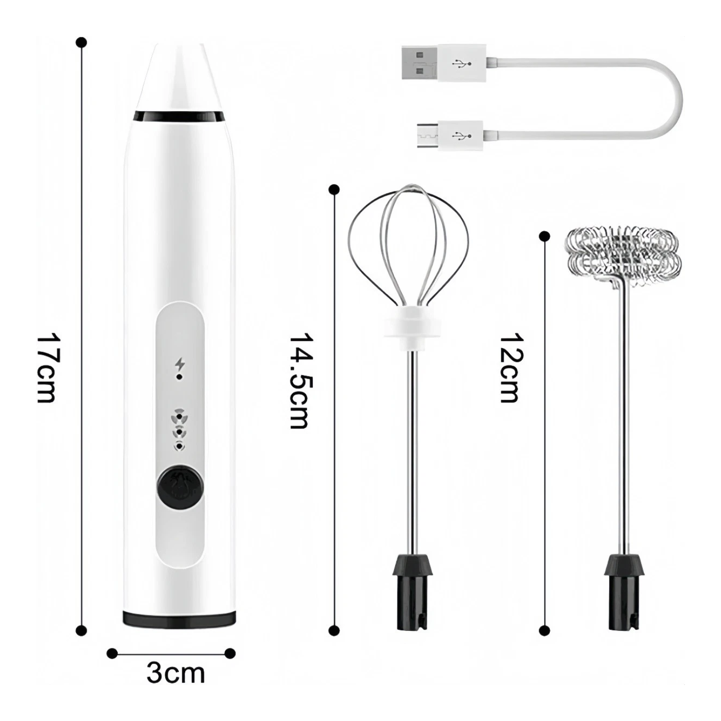 Premium 3-Head Frother Set